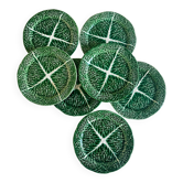 7 assiettes plates en barbotine choux