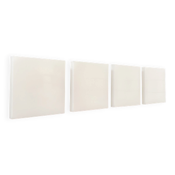 Appliques murales carrées de Trilux, années 1950, ensemble de 4