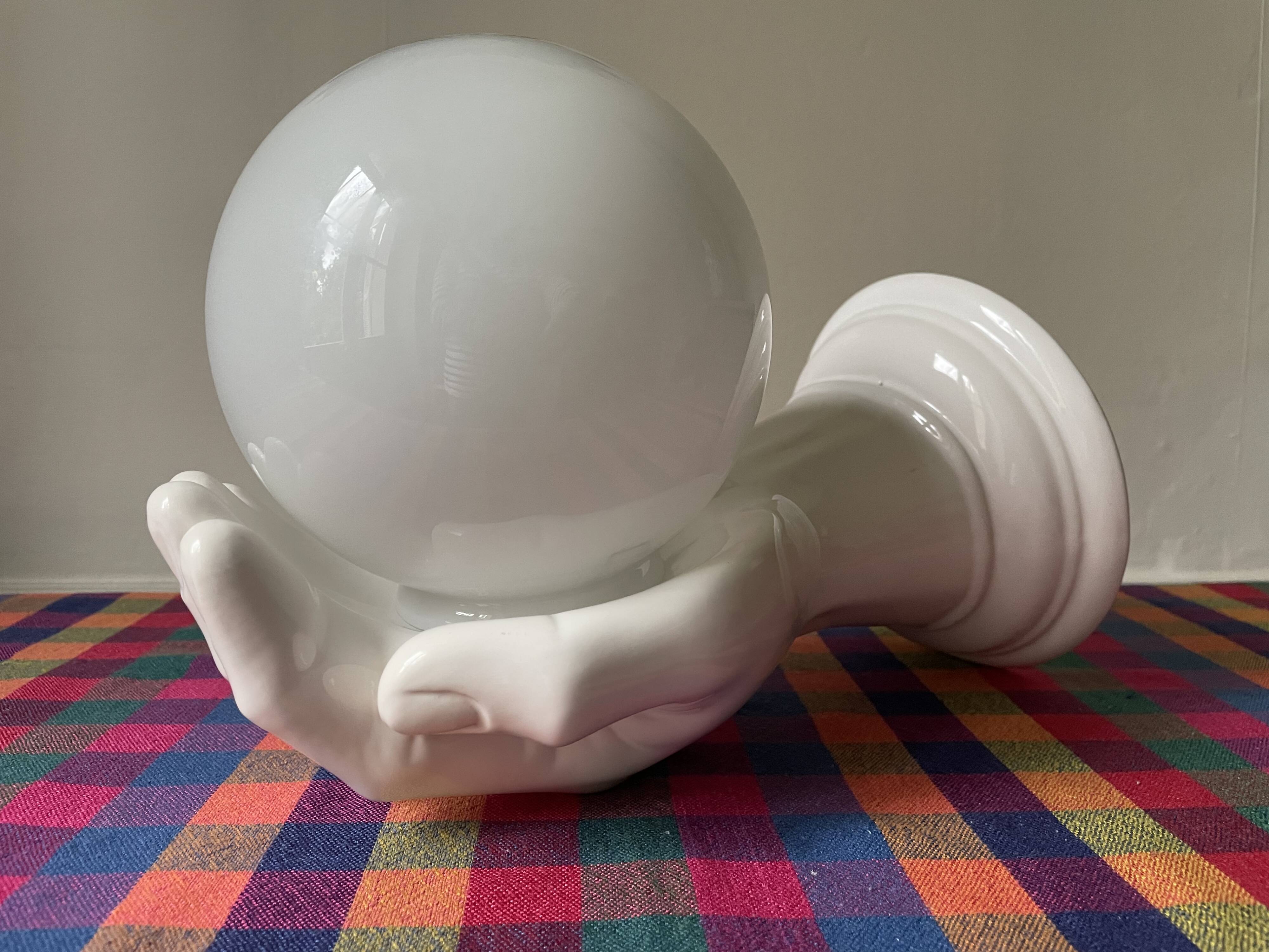70s ceramic hand wall light