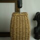 Vintage twisted natural rattan lamp foot