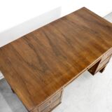 Bureau Art Déco italien en ronce de noyer foncé