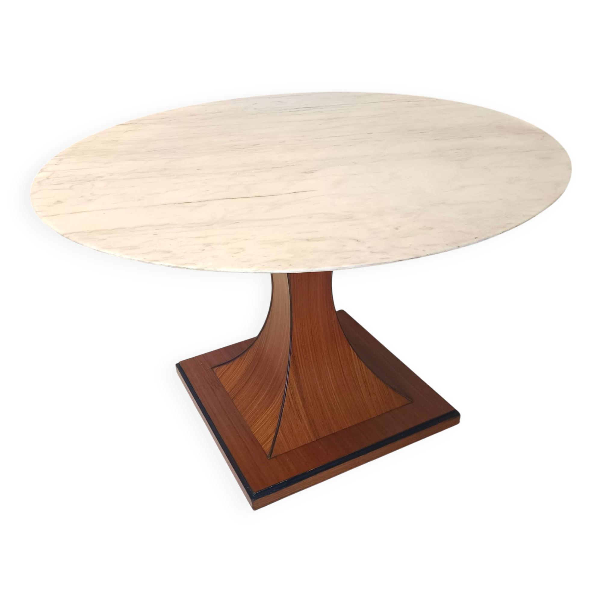 Dining Table with a Portuguese Pink Marble Top in the style of Carlo De Car