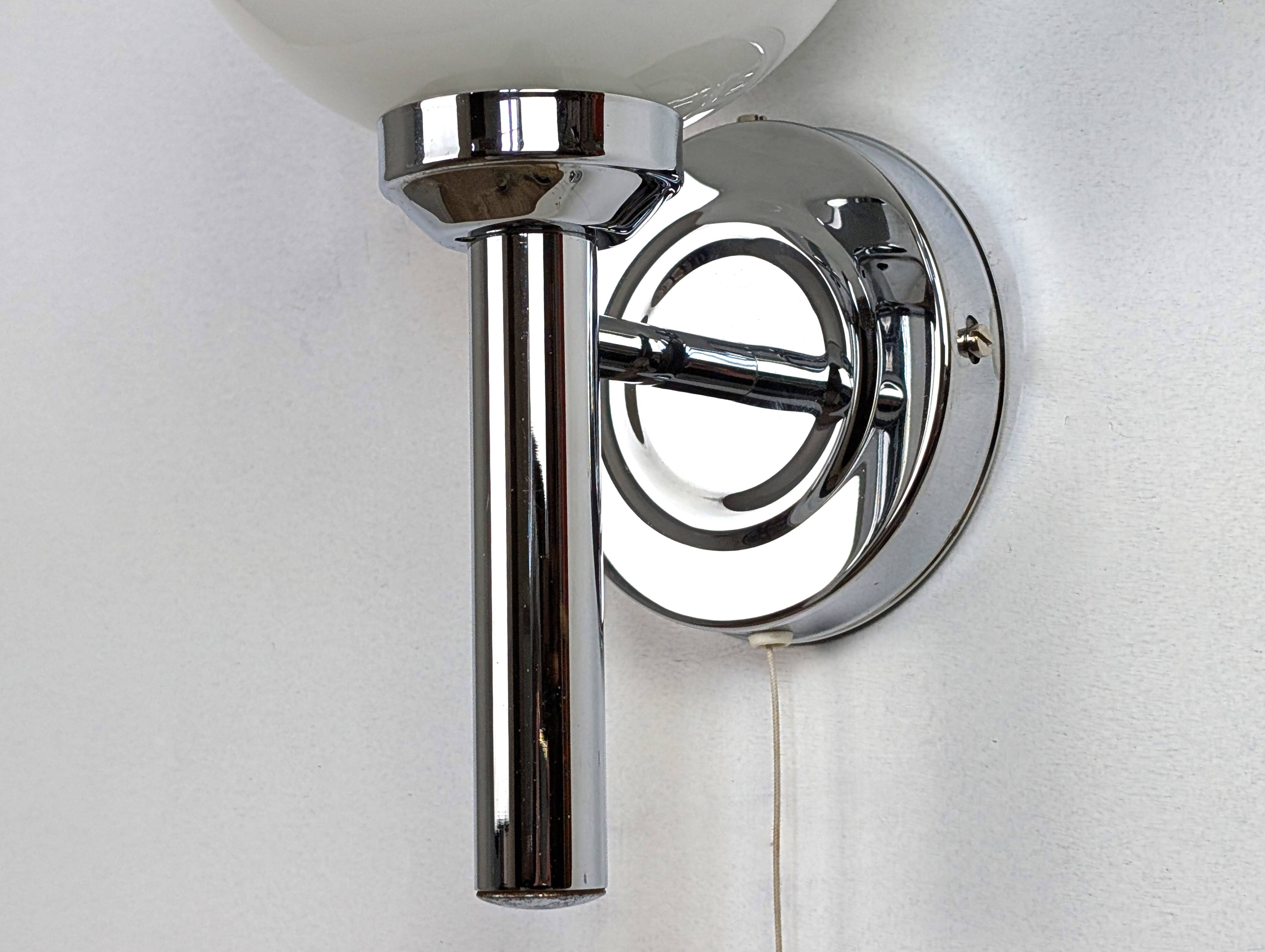 Pair of chrome wall lights