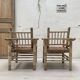 Pair of wooden armchairs and ropes