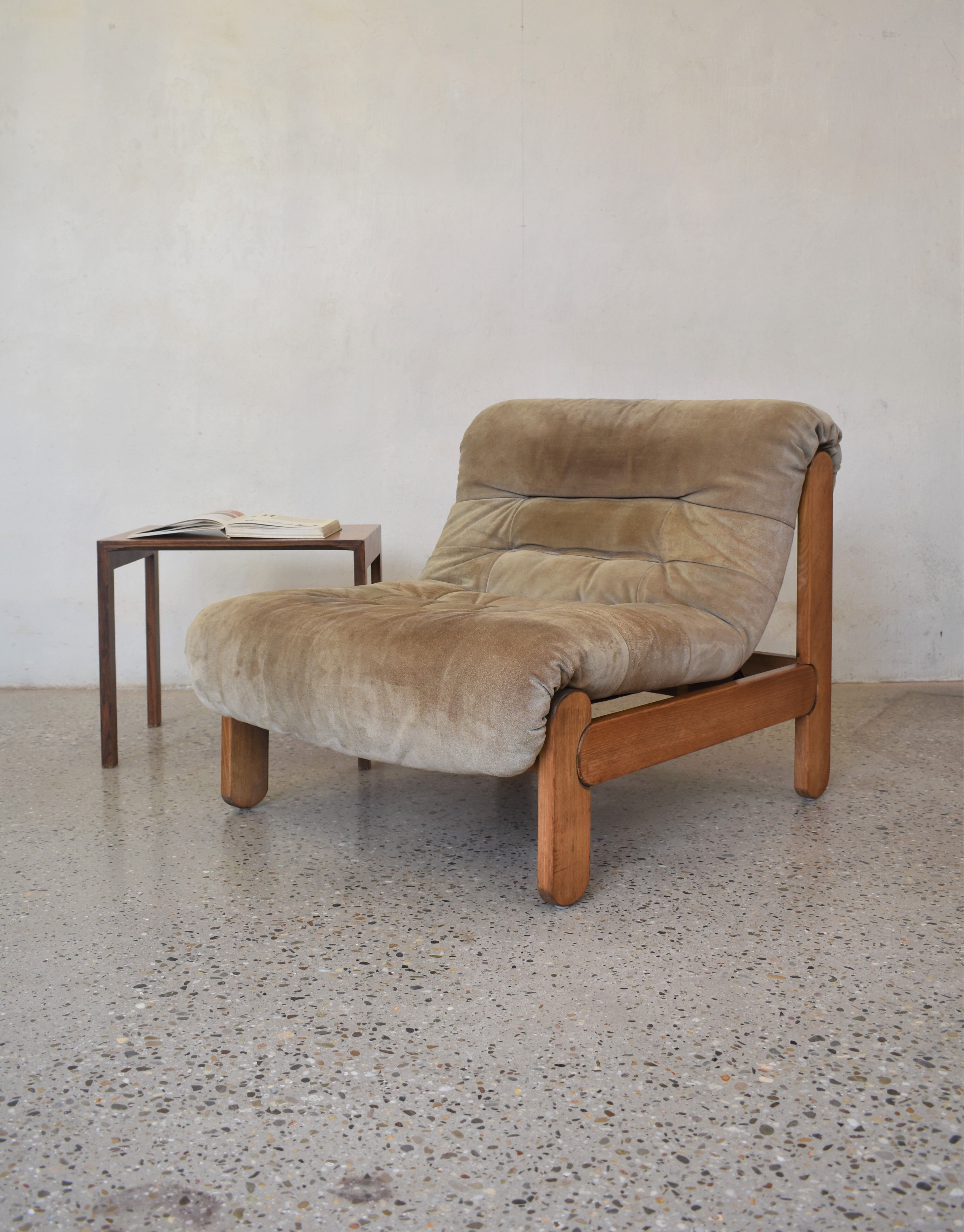 Pair of wild leather lounge chairs