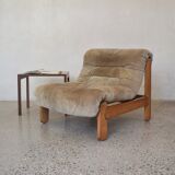 Pair of wild leather lounge chairs