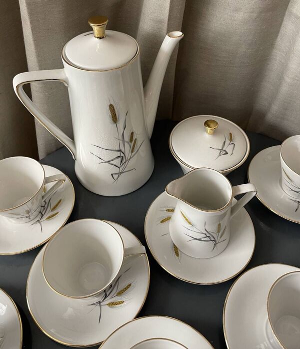 Service a cafe porcelaine bavaria decor epi de ble