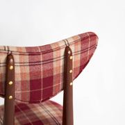 Classic Scottish chair in red burgundy tartan pattern, mid-century, Europe, 1960s.