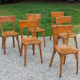 Set of 6 1950s bistro chairs