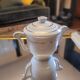Limoges porcelain sugar bowl – gold decoration – 1950s