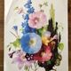 Watercolor on paper Bouquet bleu J.A Mercier, repro