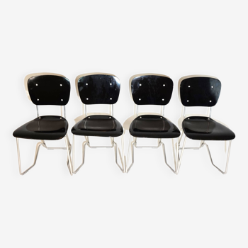 Aluflex set of 4 stacking chairs by Armin Wirth for Ph. Zieringer