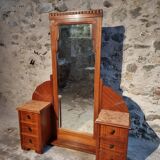 Art Deco mahogany dressing table with bevelled tilting mirror, France, 1920s–1930s.