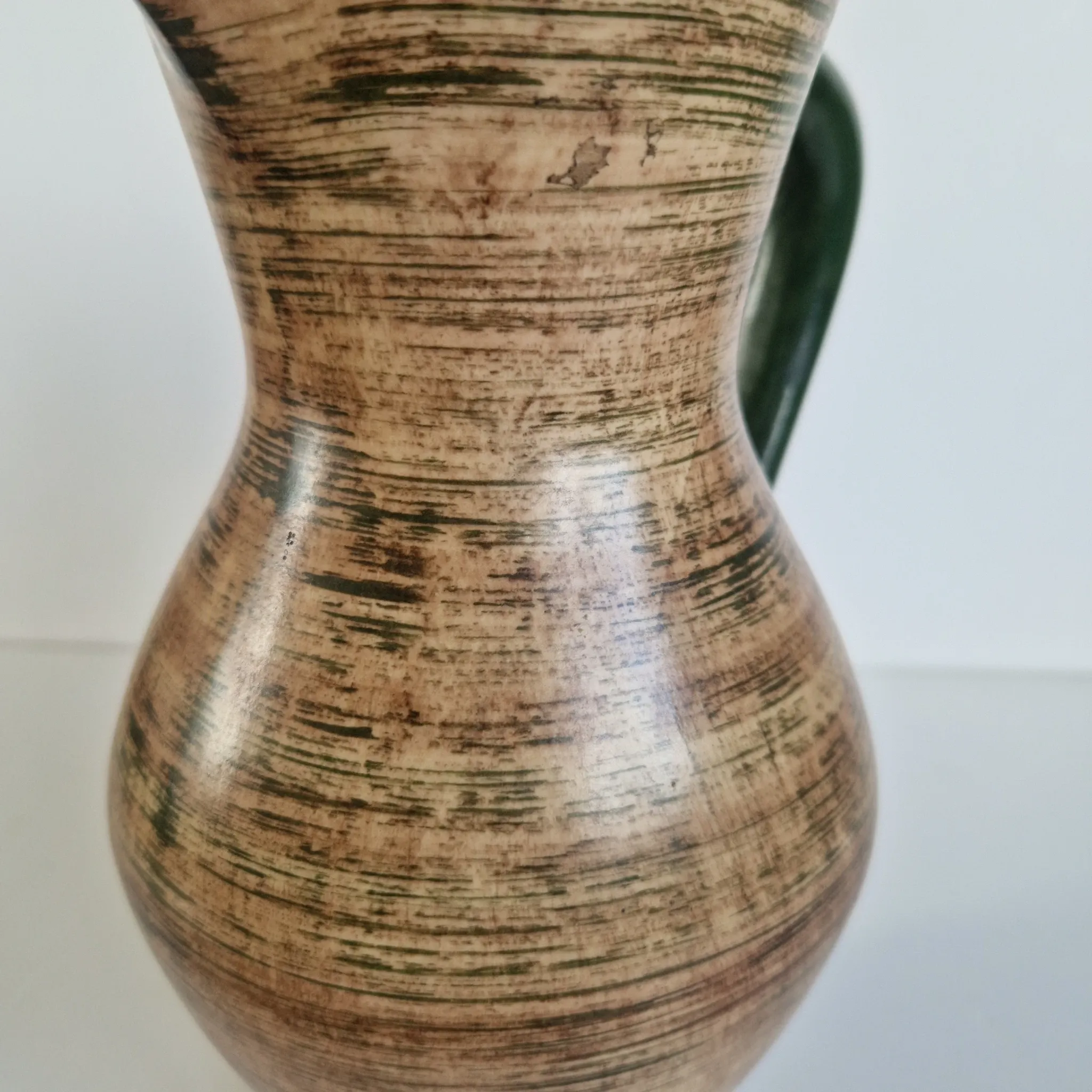Vintage Saint-Clément ceramic pitcher / carafe - Guilloché decoration