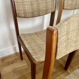 Lot of 6 vintage style Baumann wooden textile chairs.