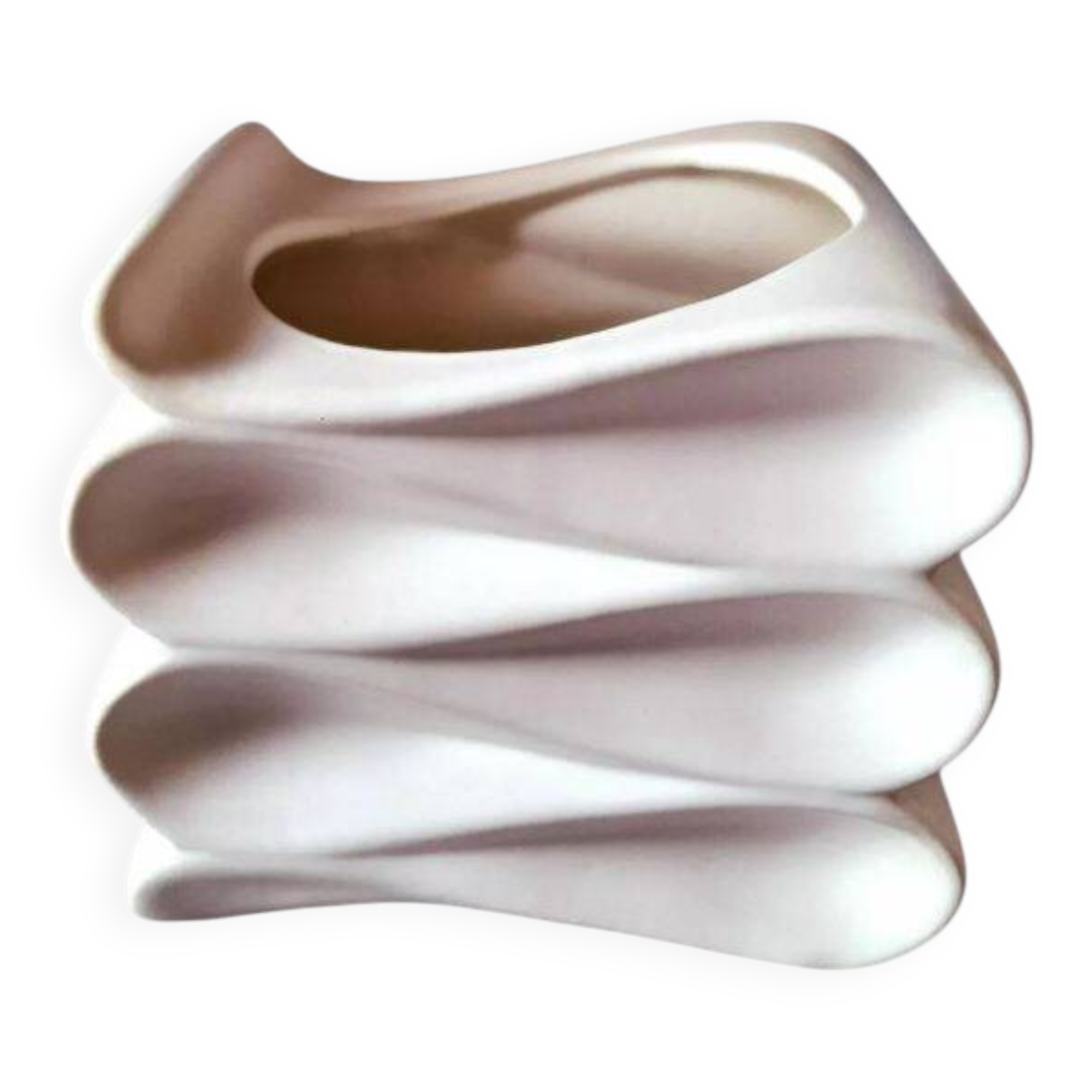 Vase / cache pot en céramique blanche