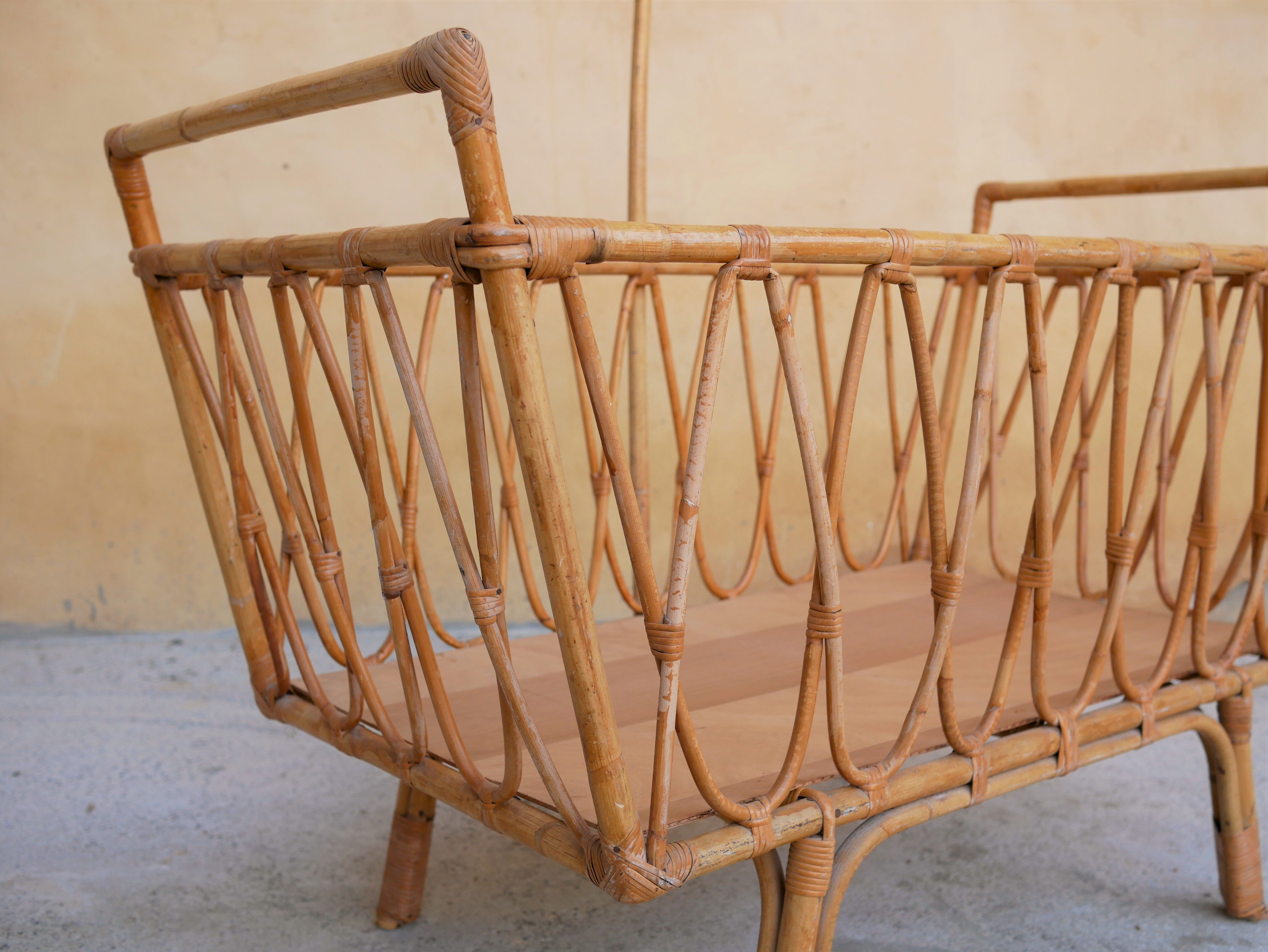 Vintage cradle rattan