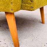 Vintage 60s armchair in cumin yellow terry fabric