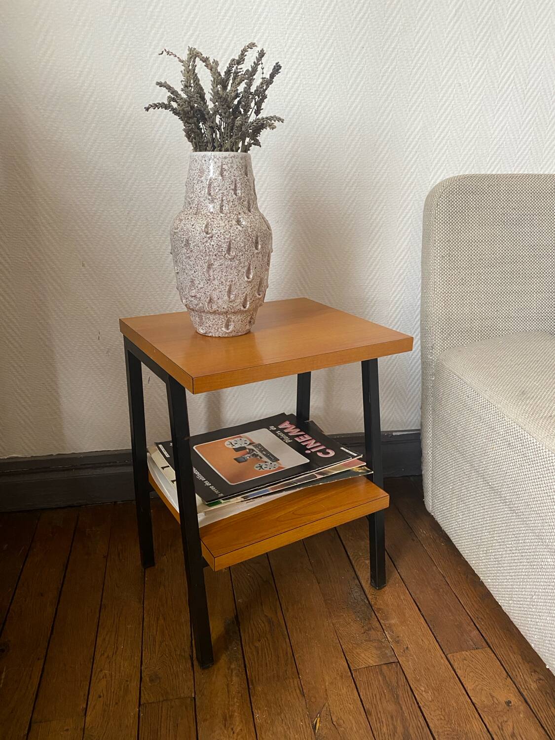 Industrial style metal bedside table