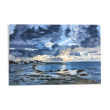 Seasideboard brittany oil painting on canvas