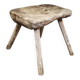 Hand-carved wooden stool, Wabi-Sabi. 1850-1900