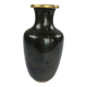 Vase en laiton émaillé noir et doré