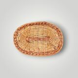 Old basket - wicker basket and woven scoubidou - 1960s