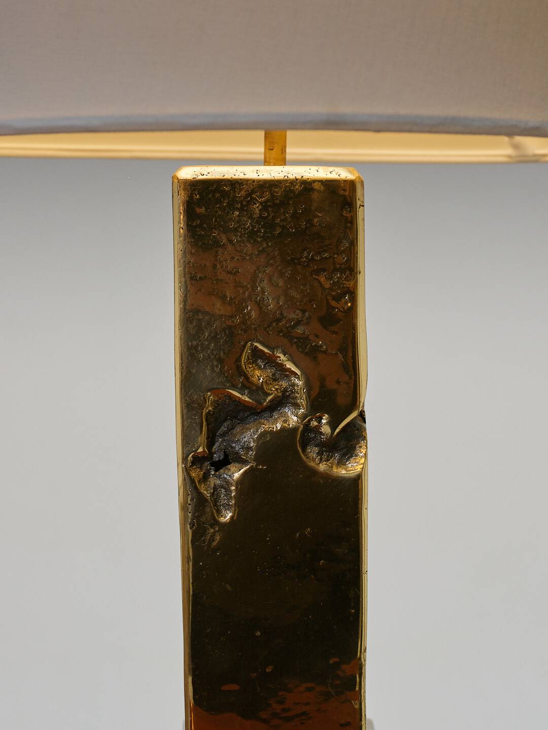 BRUTALIST BRONZE LAMP, DAVID MARSHALL, 1980s