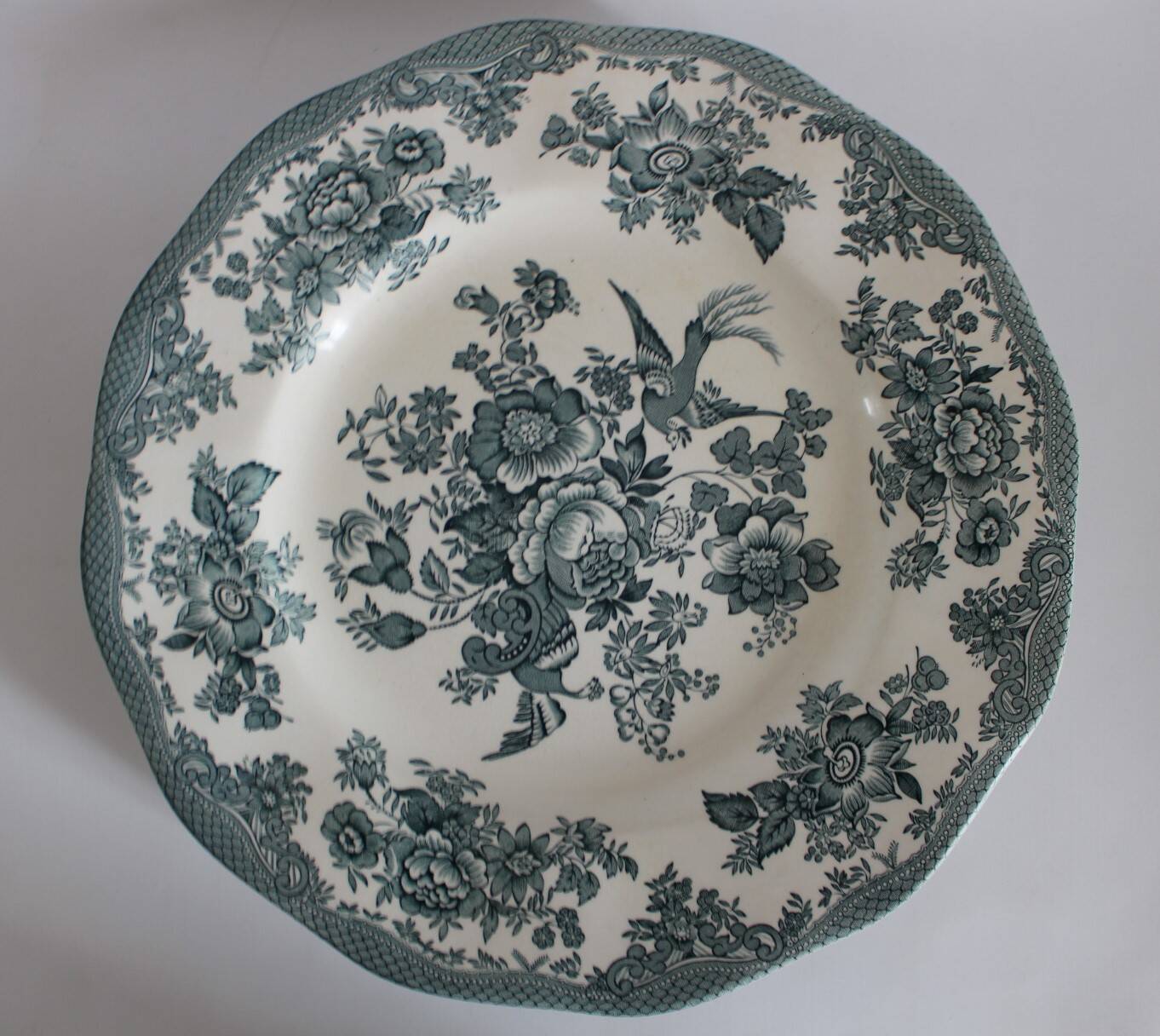Enoch Wedgwood Green Plates x5, Asiatic Pheasants