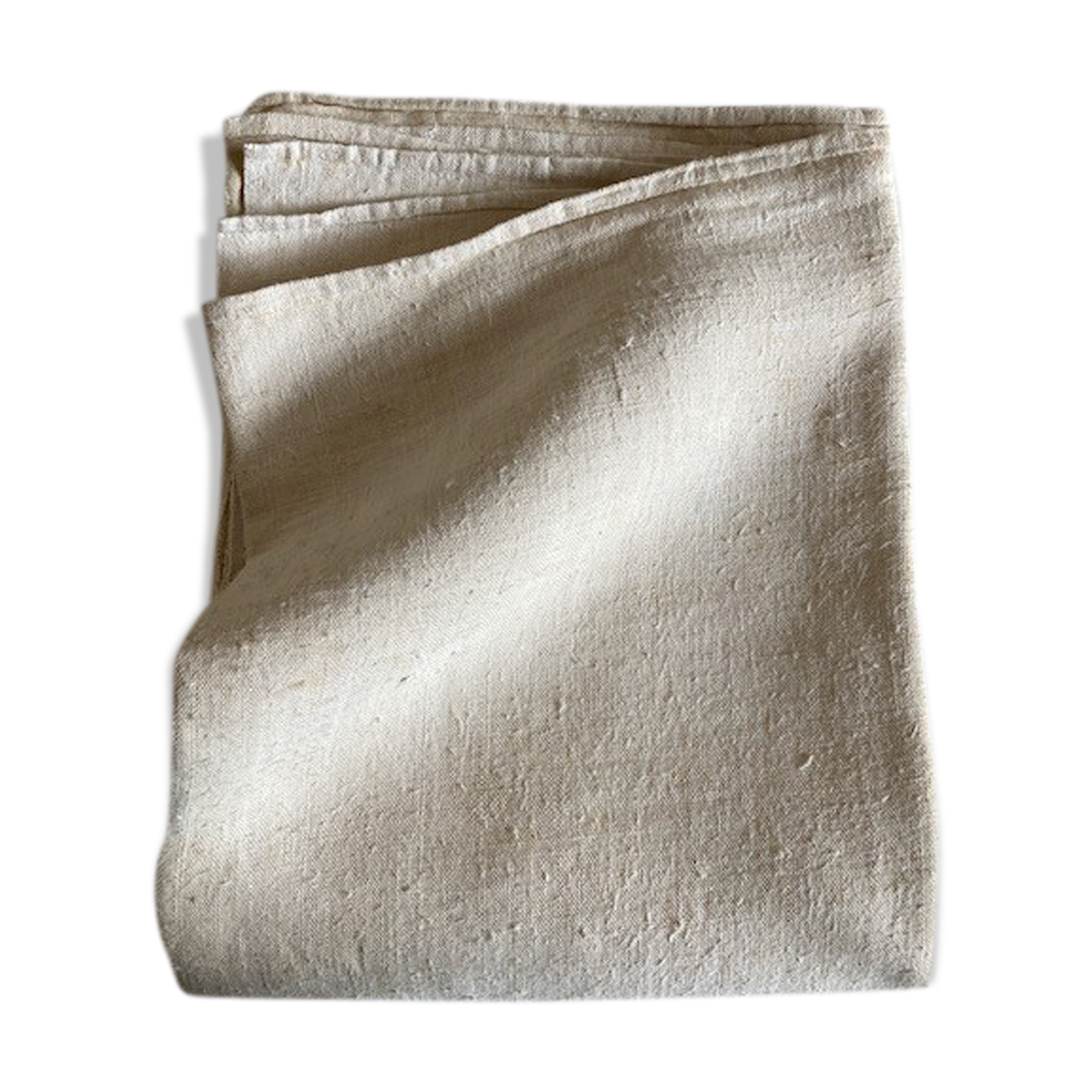 Nappe de ferme 19e en chanvre brut linge de réserve 270cm