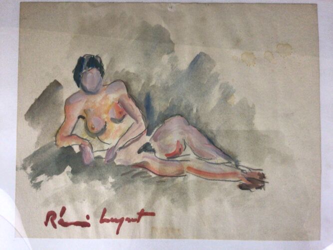 Aquarelle « femme nue » Rémi Leyrat