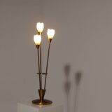 Lampe de table en laiton brossé et verre, Allemagne, années 1970