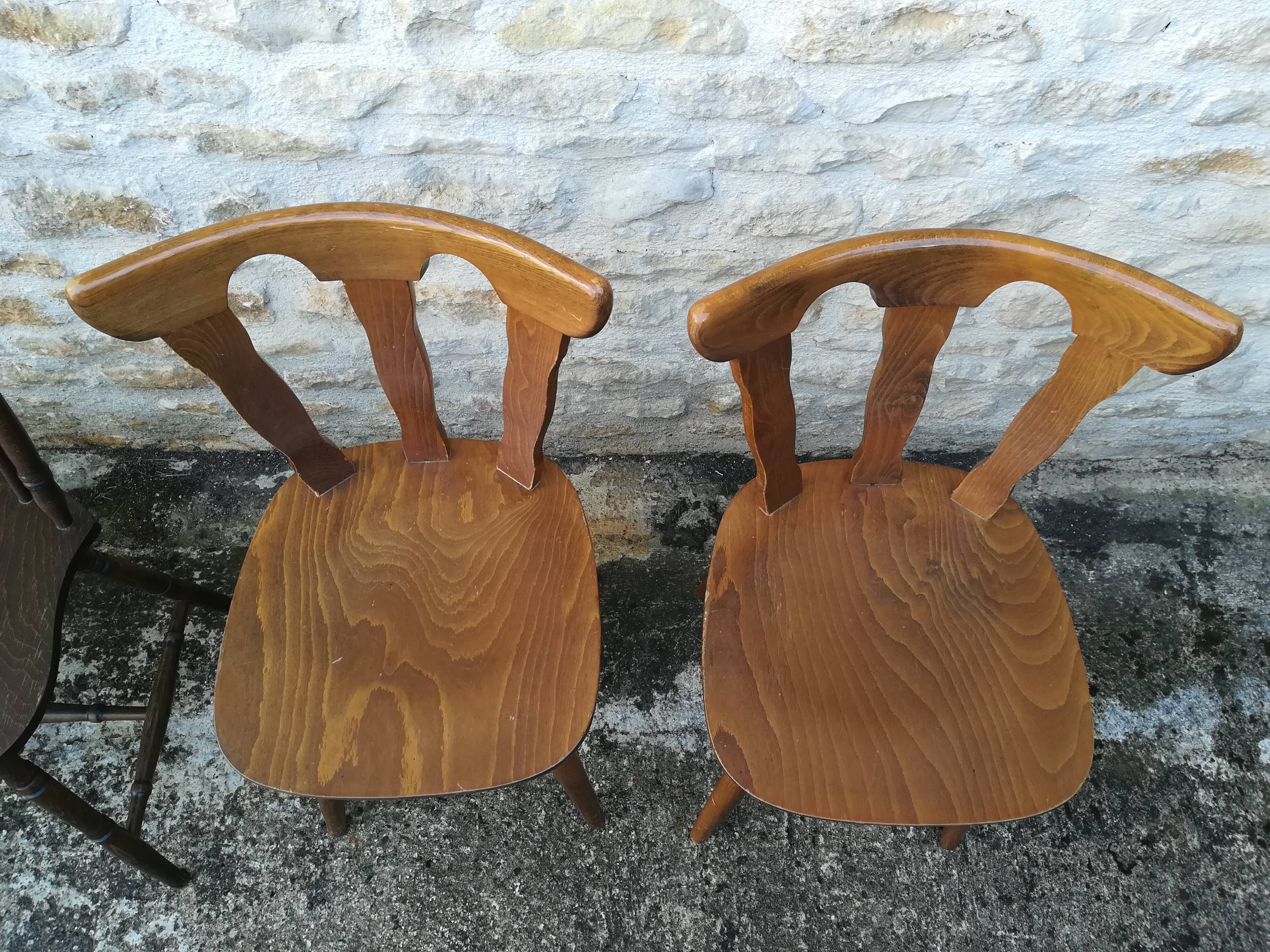 Mismatched bistro chairs