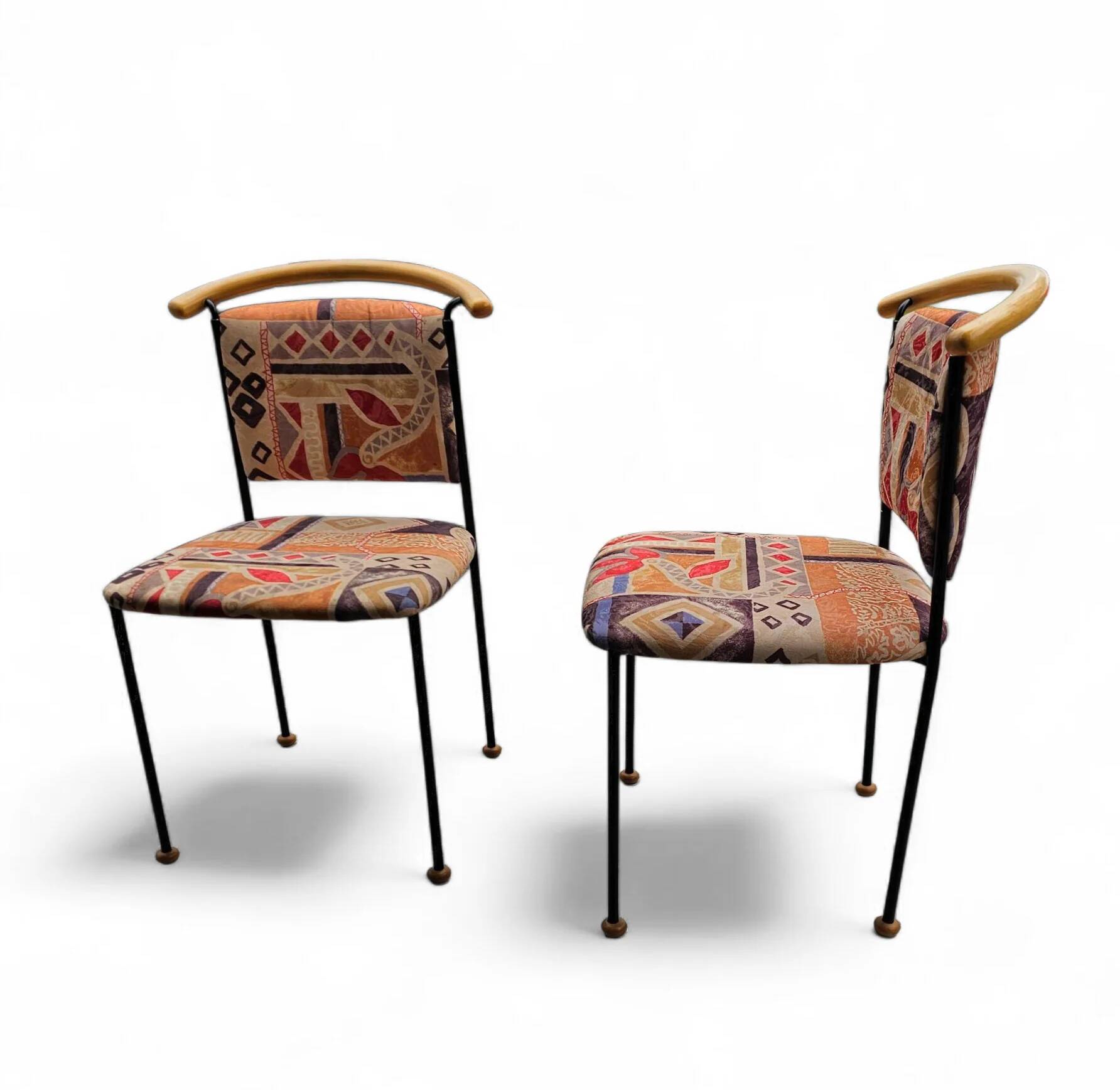 2 x Vintage Italian side / desk chair 1980s