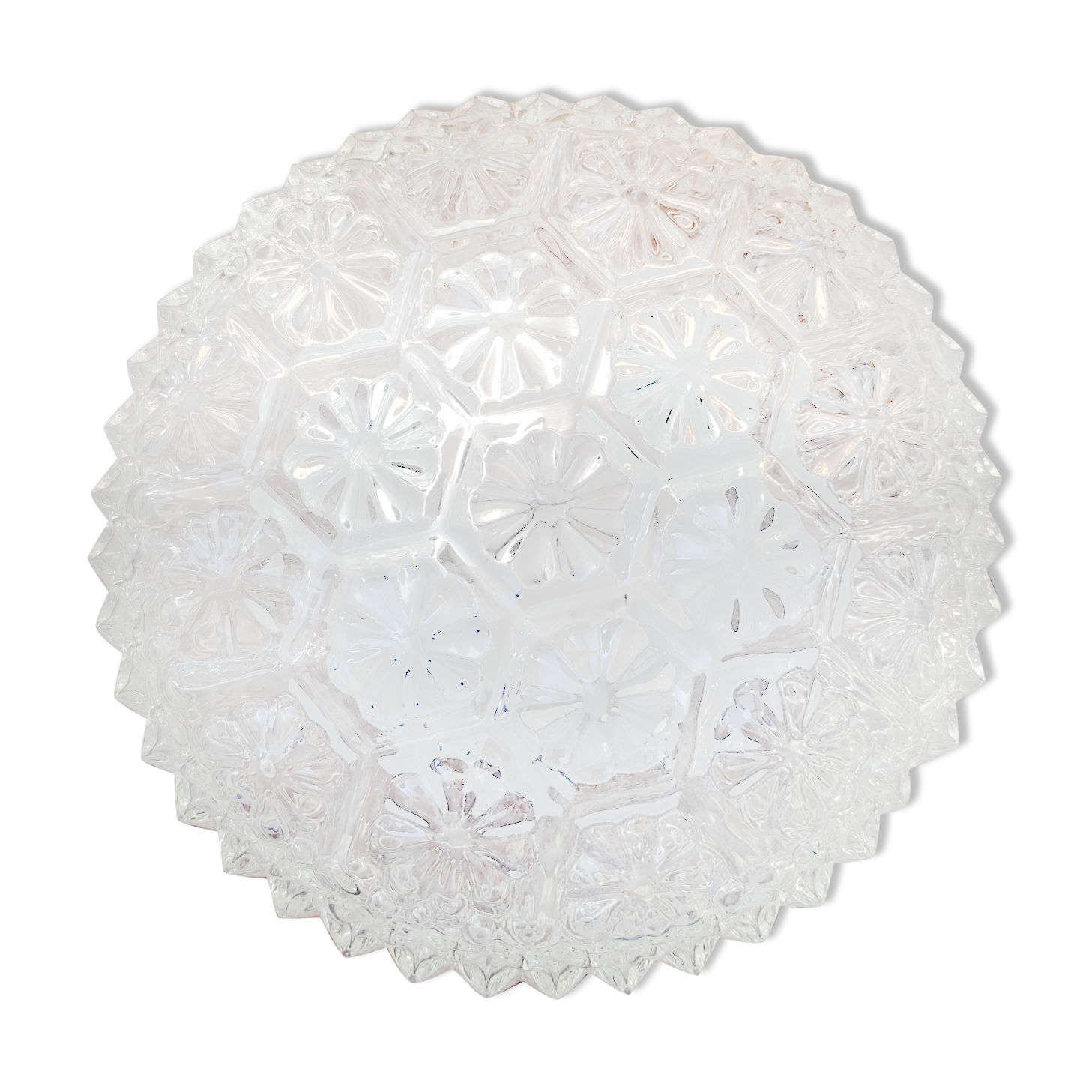 Glass ceiling lamp with small flowers