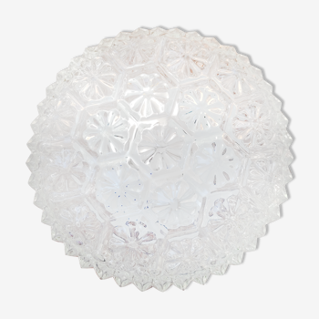 Glass ceiling lamp with small flowers