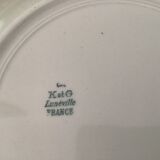 Lunéville set of 6 plates of antique white porcelain tableware with floral decoration