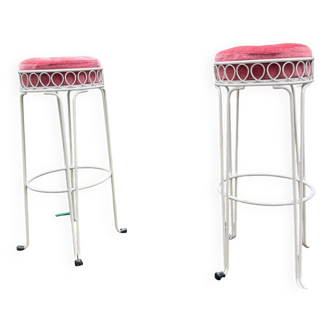 Paire de Tabourets de Bar Vintage Mid-Century