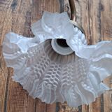 Gooseneck wall lamp with glass tulip shade