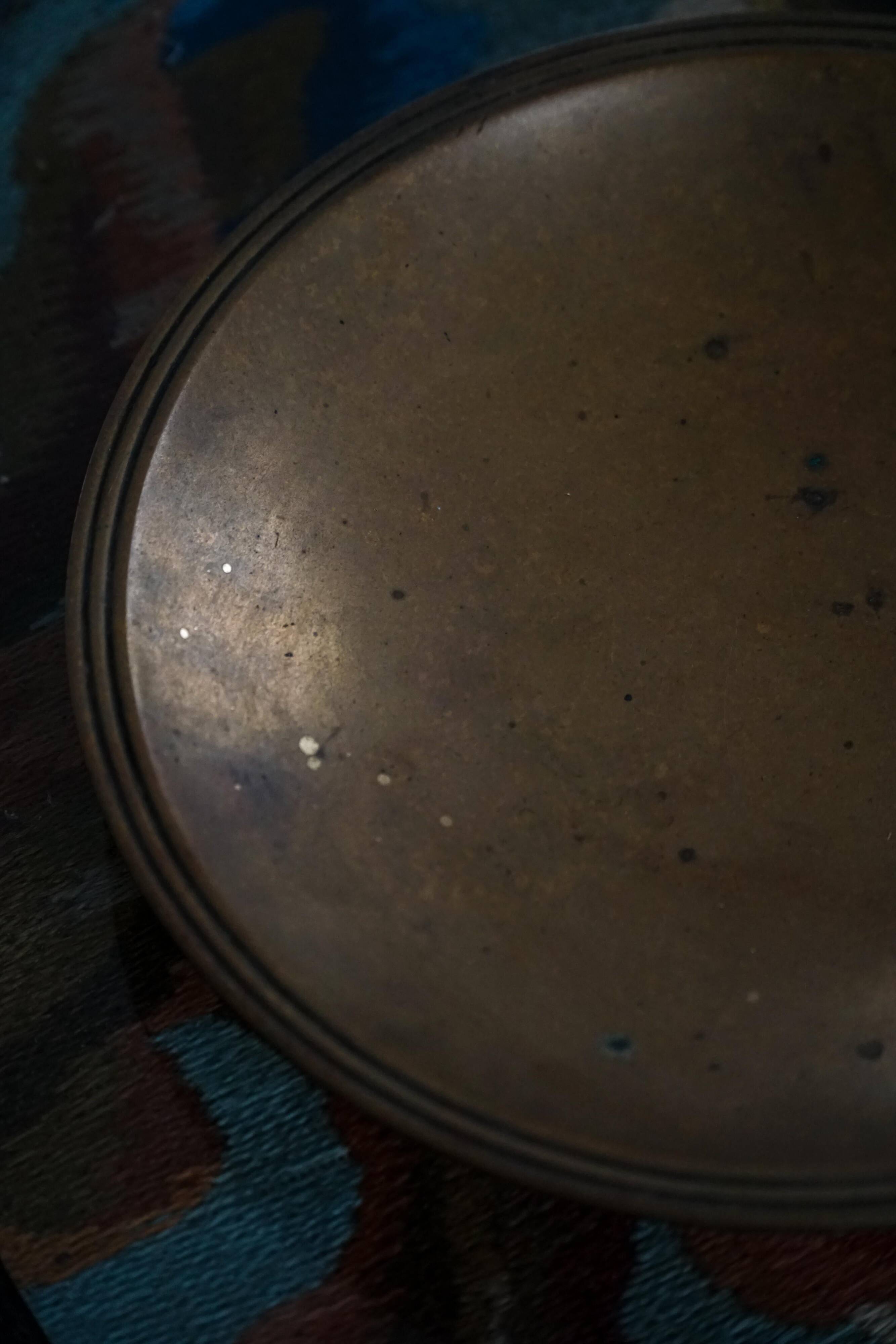 Danish Art Deco bronze bowl patinated by Just Andersen, "Just B-2025 DENMARK"
