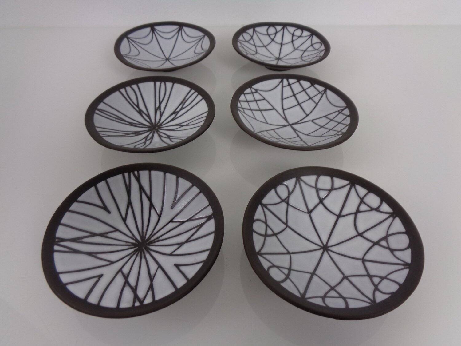 Ceramic bowls by Inge Böttger for BKW Keramik, 1960s, set of 6.