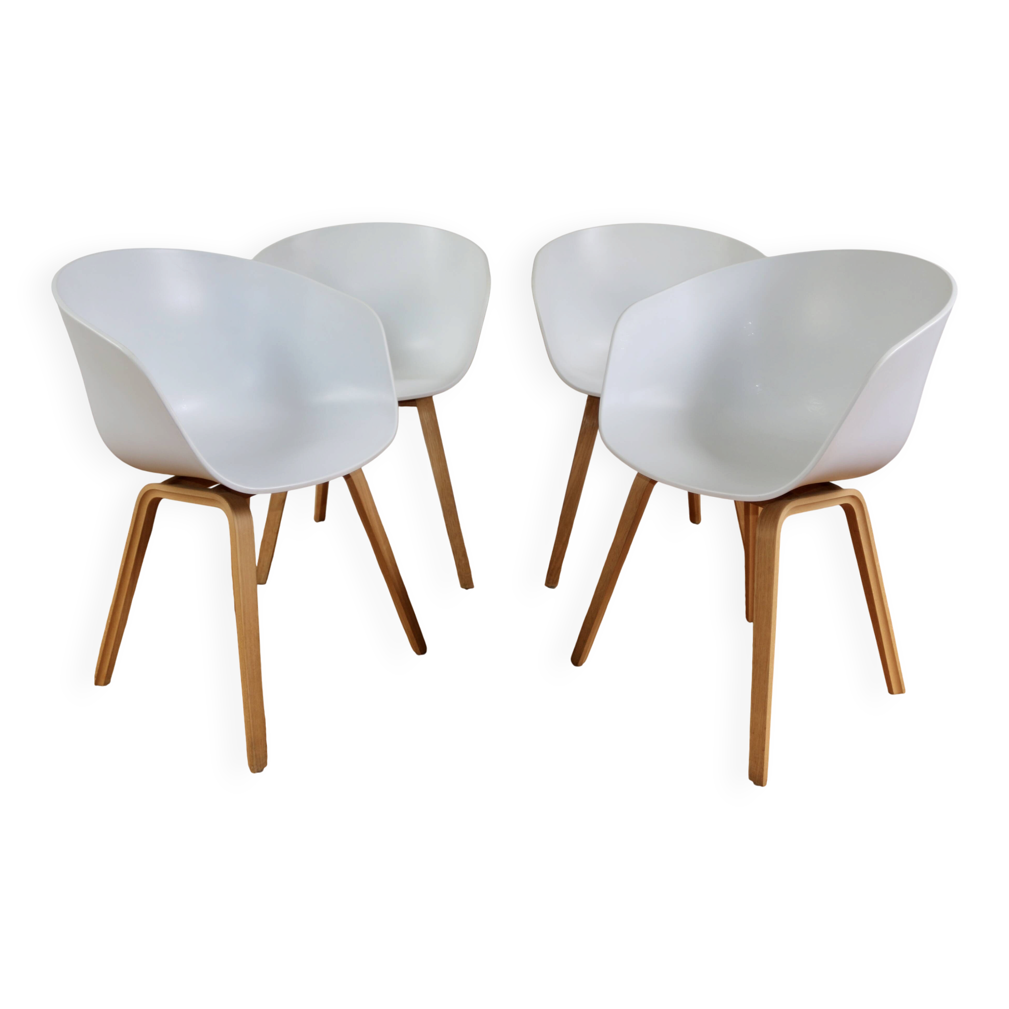 4 Scandinavian Hay "About a Chair" white armchairs
