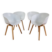 4 Scandinavian Hay "About a Chair" white armchairs