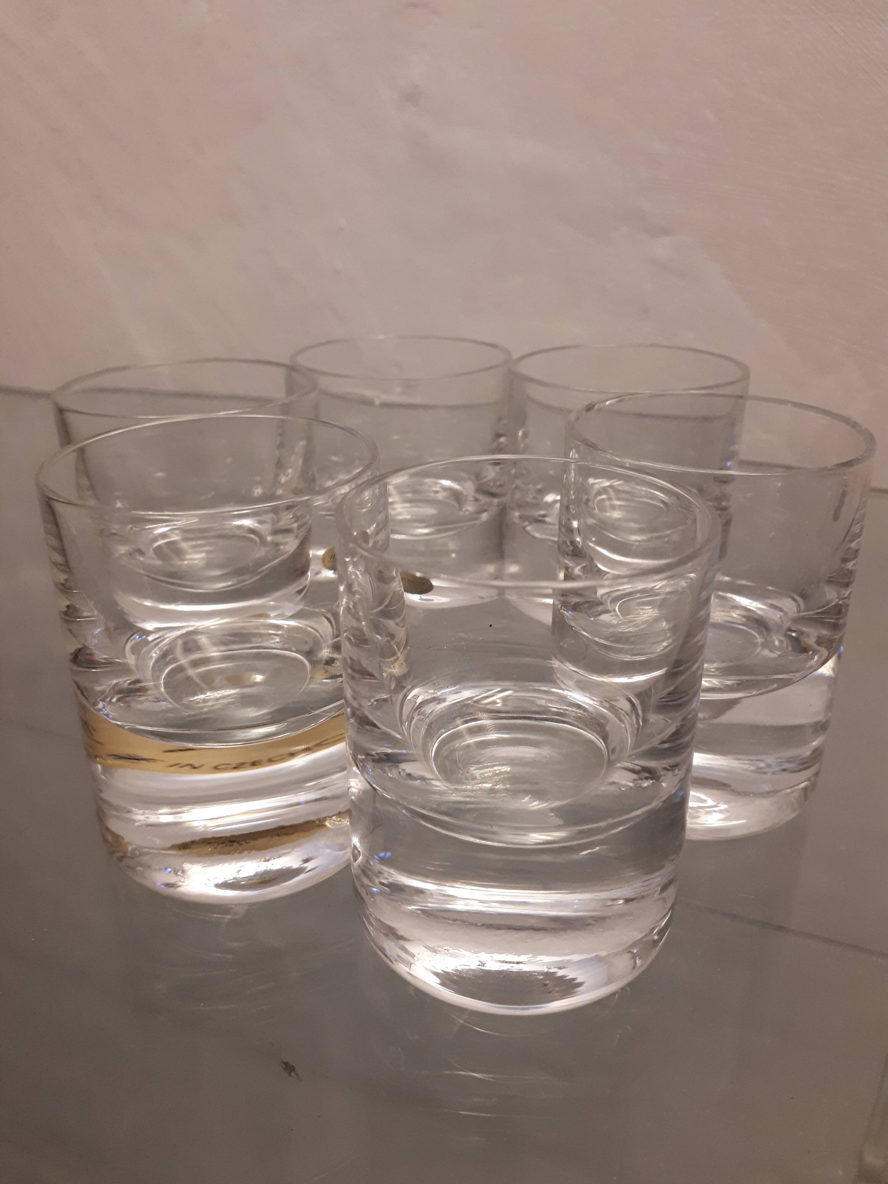 Set 6 glasses 1960 crystal Moser
