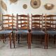 Set of 8 Scandinavian ladderback chairs, 1960s.