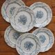 6 flat plates in iron earth Pompadour earthenware factory of Clairefontaine