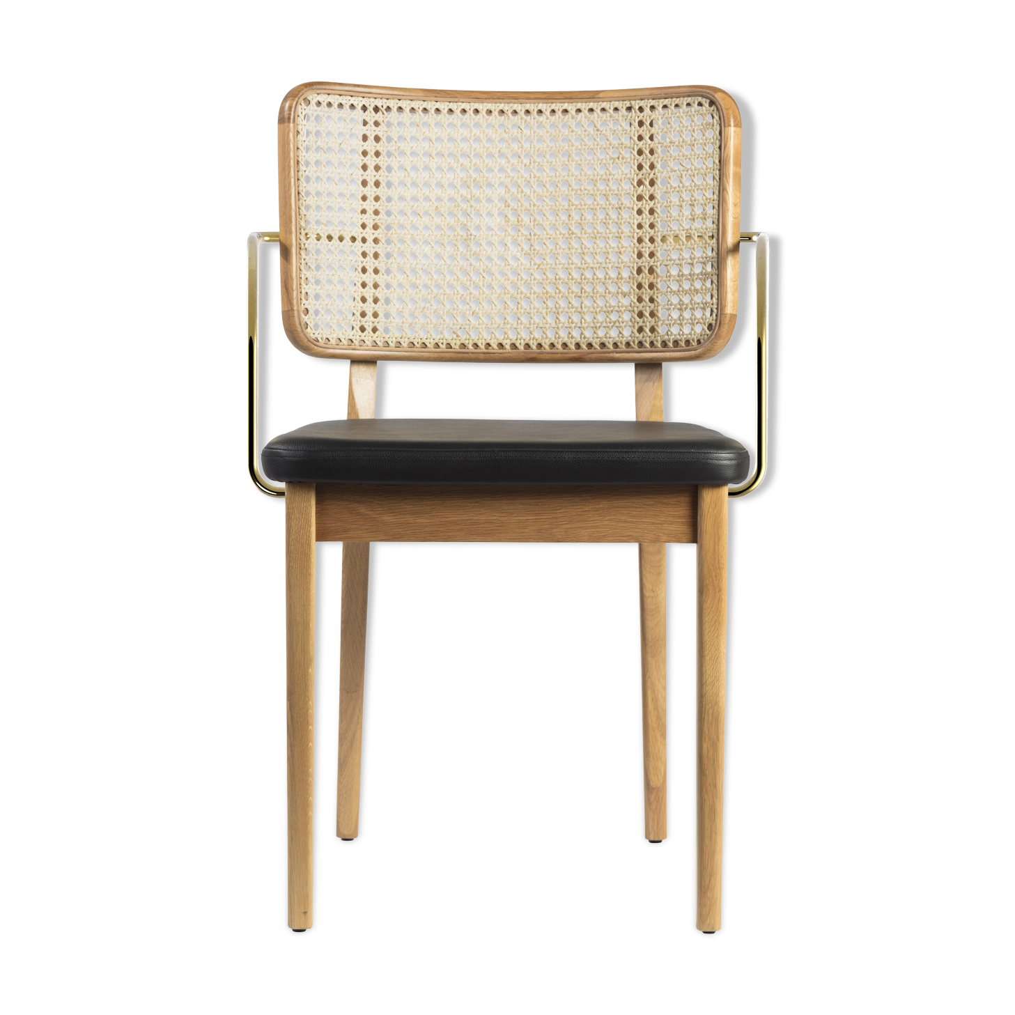 Red Edition black leather armrest canning chair
