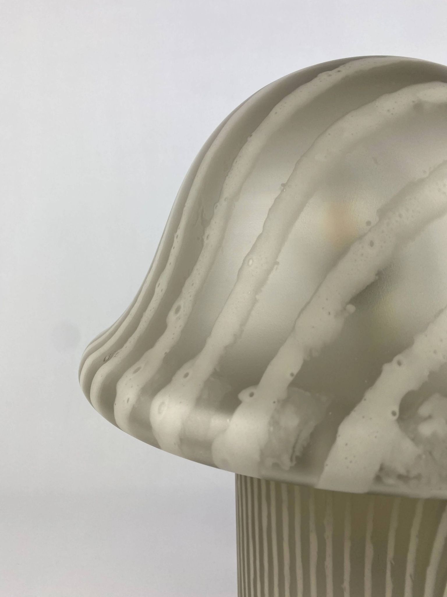 Large mushroom table lamp by Peill and Putzler in smoked glass XL 1970