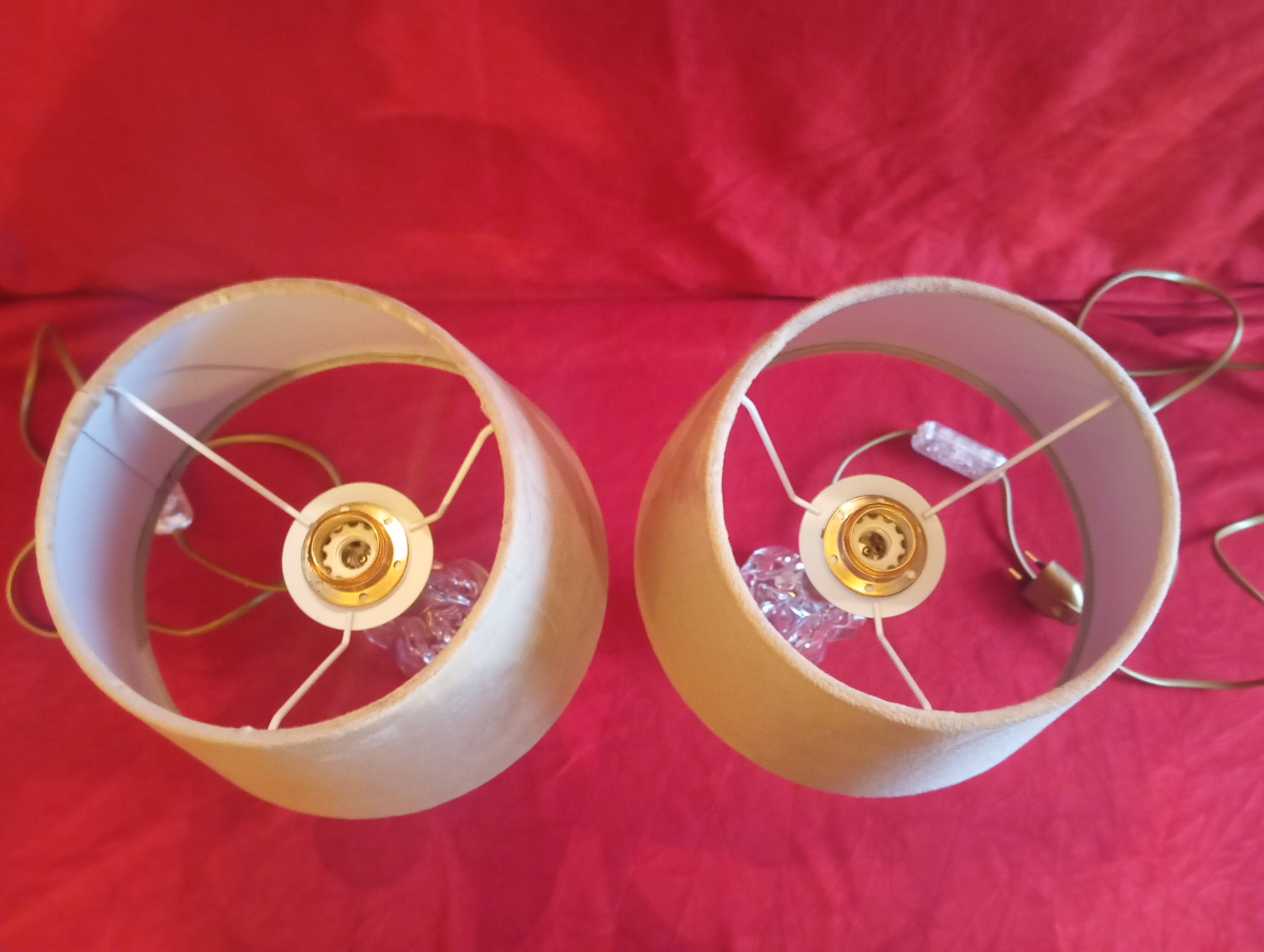 Pair of crystal lamps (attributed to Baccarat)