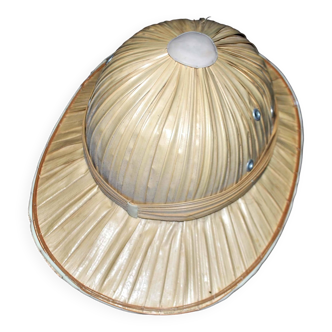 Vintage colonial hat - Vietnam Indochina explorer helmet in woven straw